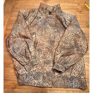 Vintage Kristen Sport Women’s Animal Print Zip Jacket Size M 90s Windbreaker